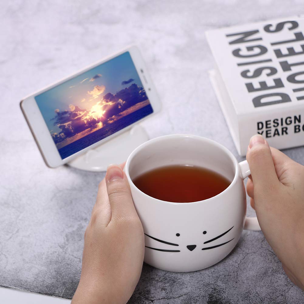 Cat Mug Cat Cup Kawaii Cup Ceramic Coffee Mug with Lid Tea Cup