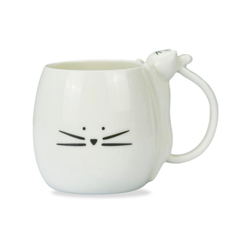 Koolkatkoo Cute Cat Coffee Mug Ceramic Tea Mugs- Birthday Christmas Cat Lovers Gifts for Women- 16 oz White Coffee Cup